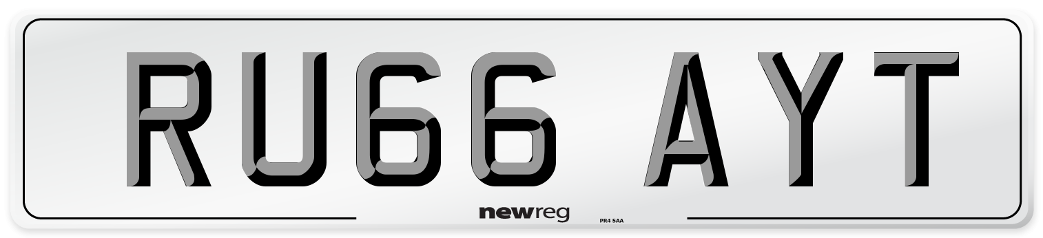 RU66 AYT Number Plate from New Reg